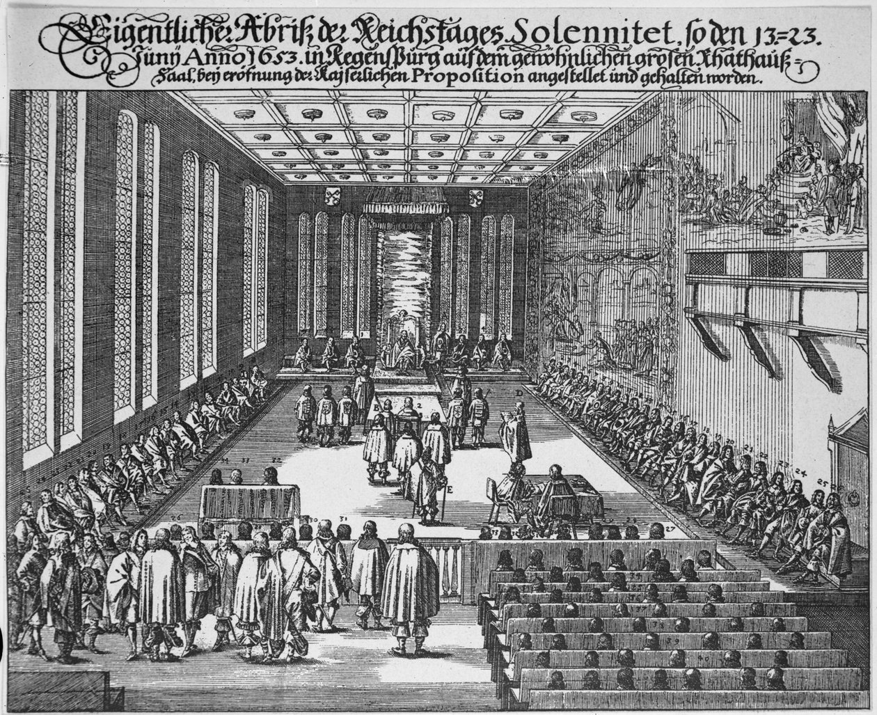 Reichstag di Ratisbona nella grande sala del Consiglio, Ratisbona da German School
