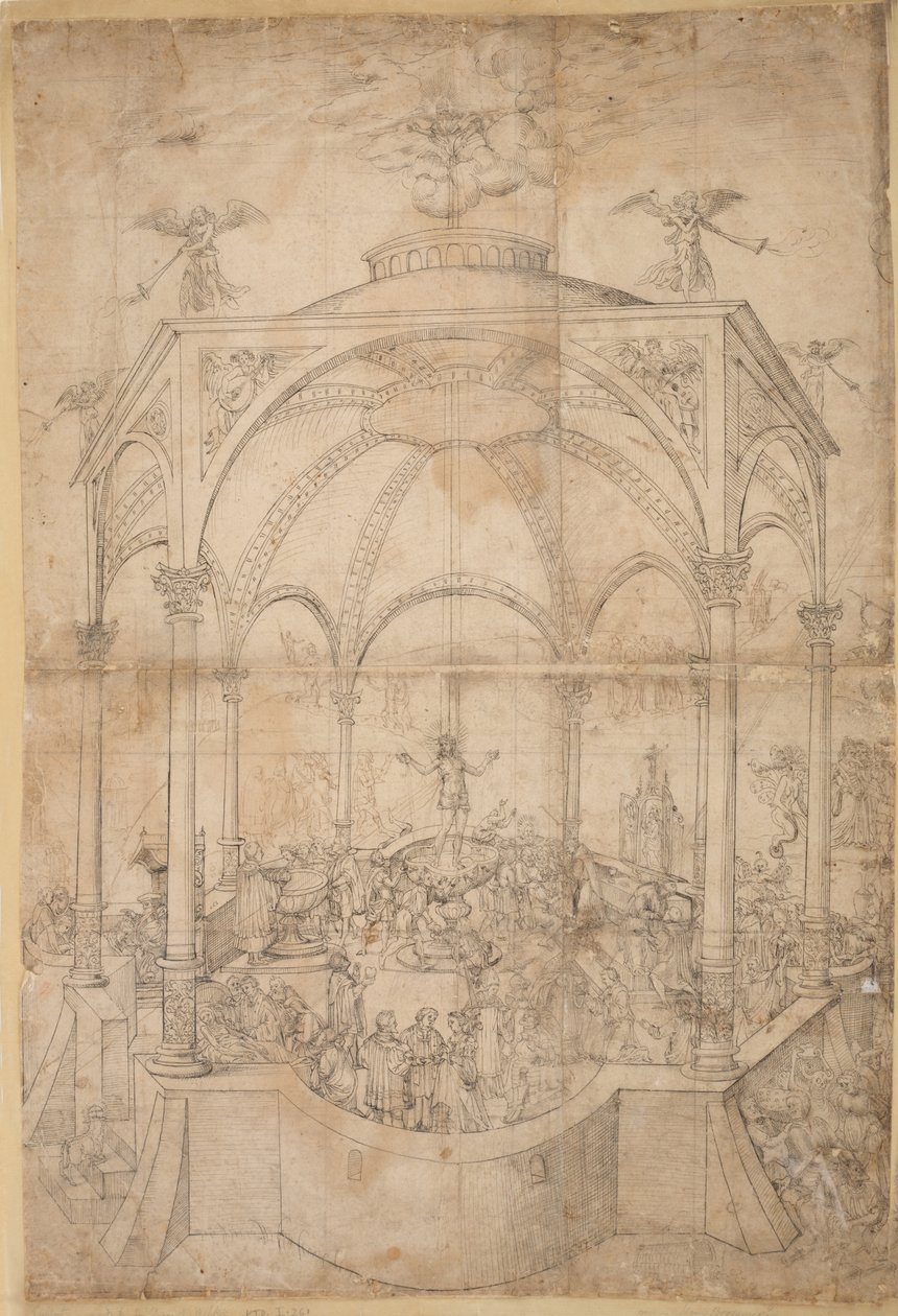 Allegoria religiosa con i sette sacramenti e i sette peccati capitali da German School