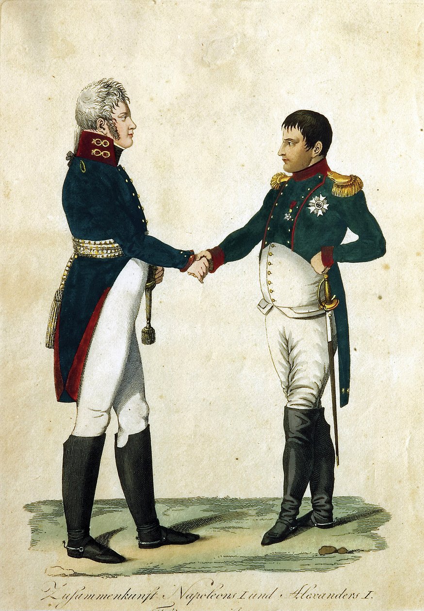 Incontro di Napoleone e lo zar Alessandro I da German School