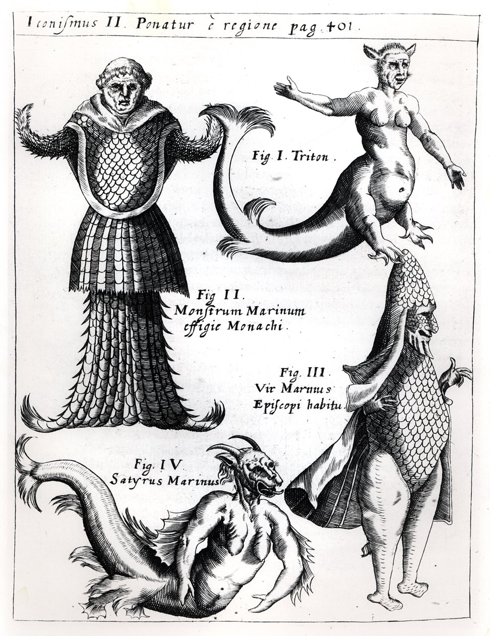 Mostri marini, illustrazione da Physica Curiosa di Gaspar Schott S.J. (1608-66), pubblicata a Würzburg 1662 da German School