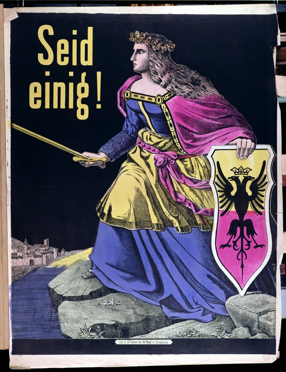 Seid Einig!, manifesto patriottico tedesco, c.1870 da German School