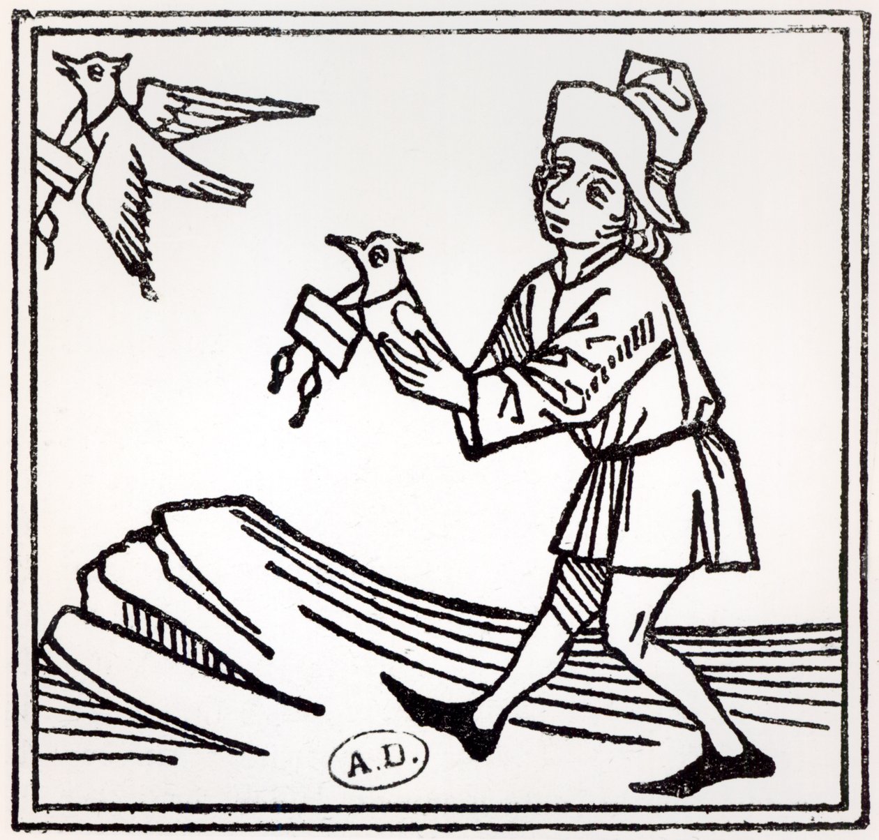 Invio di una lettera tramite posta dei piccioni, 1488 da German School