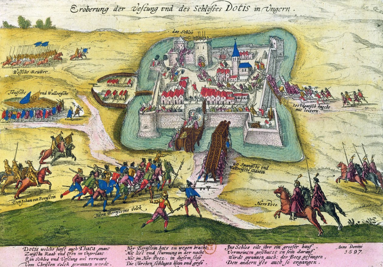 Assedio del castello di Tata nel 1597 da German School