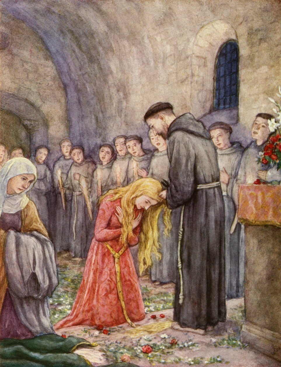San Francesco che taglia i capelli a Santa Chiara d