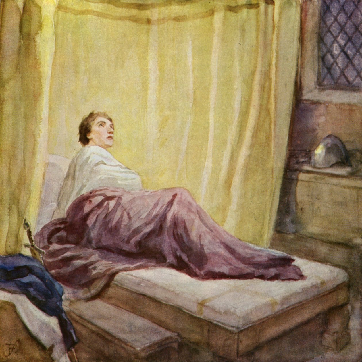 San Francesco riceve una visione dal cielo (litografia a colori) da German School