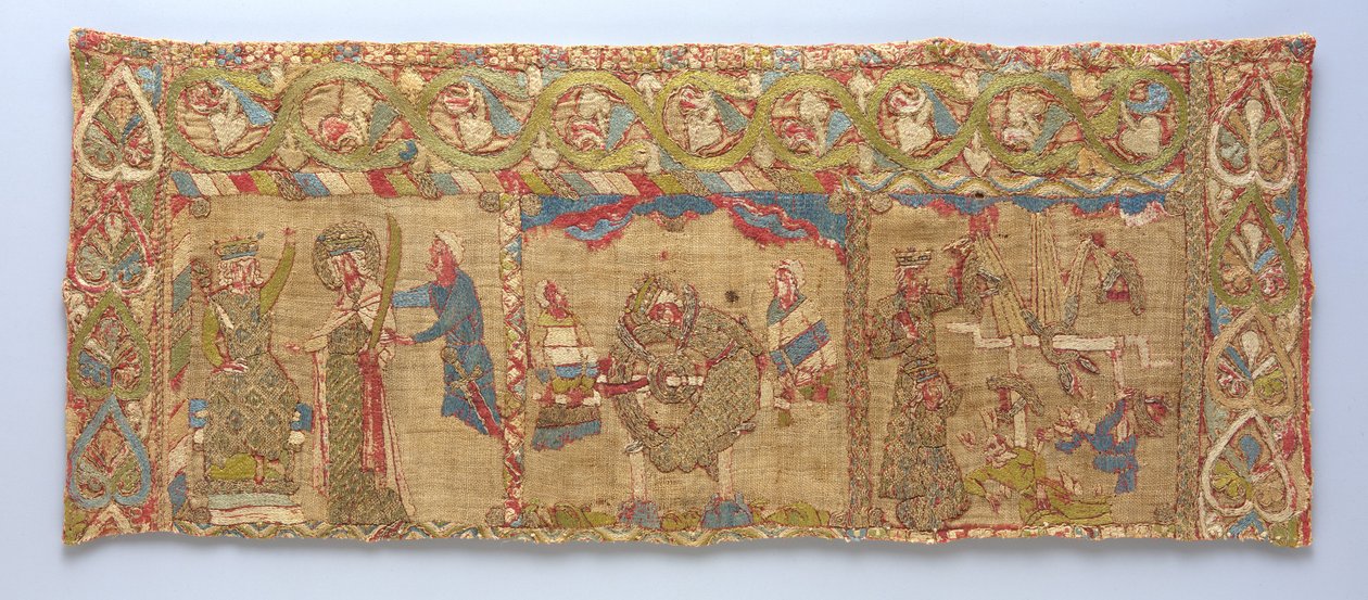 Stola con il martirio di Santa Caterina, Renania, c.1200 da German School
