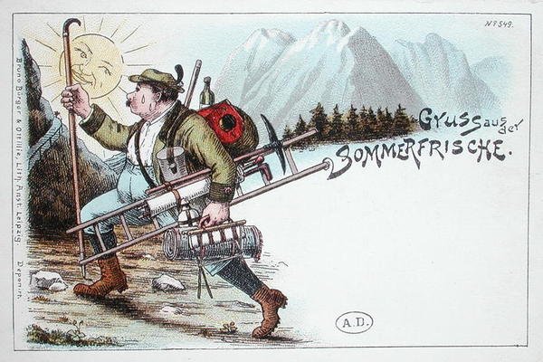 Cartolina delle vacanze estive, fine XIX o inizio XX secolo da German School
