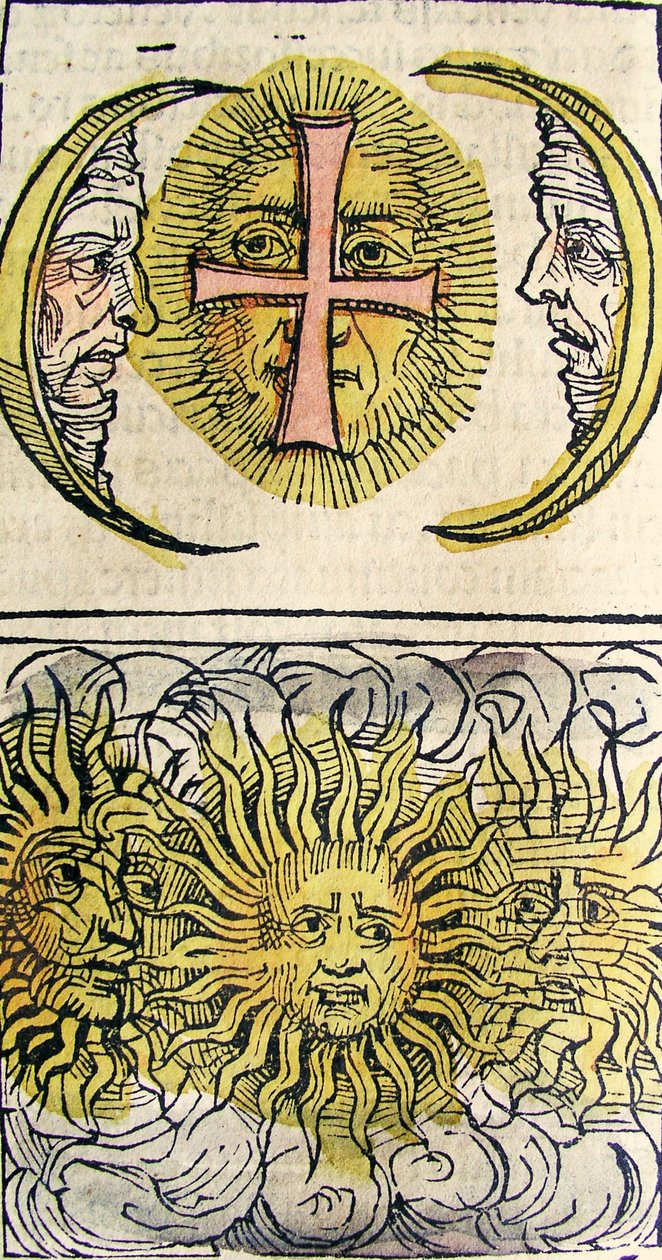 Cani solari e cani lunari, pubblicato nella Cronaca di Norimberga, 1493 da German School