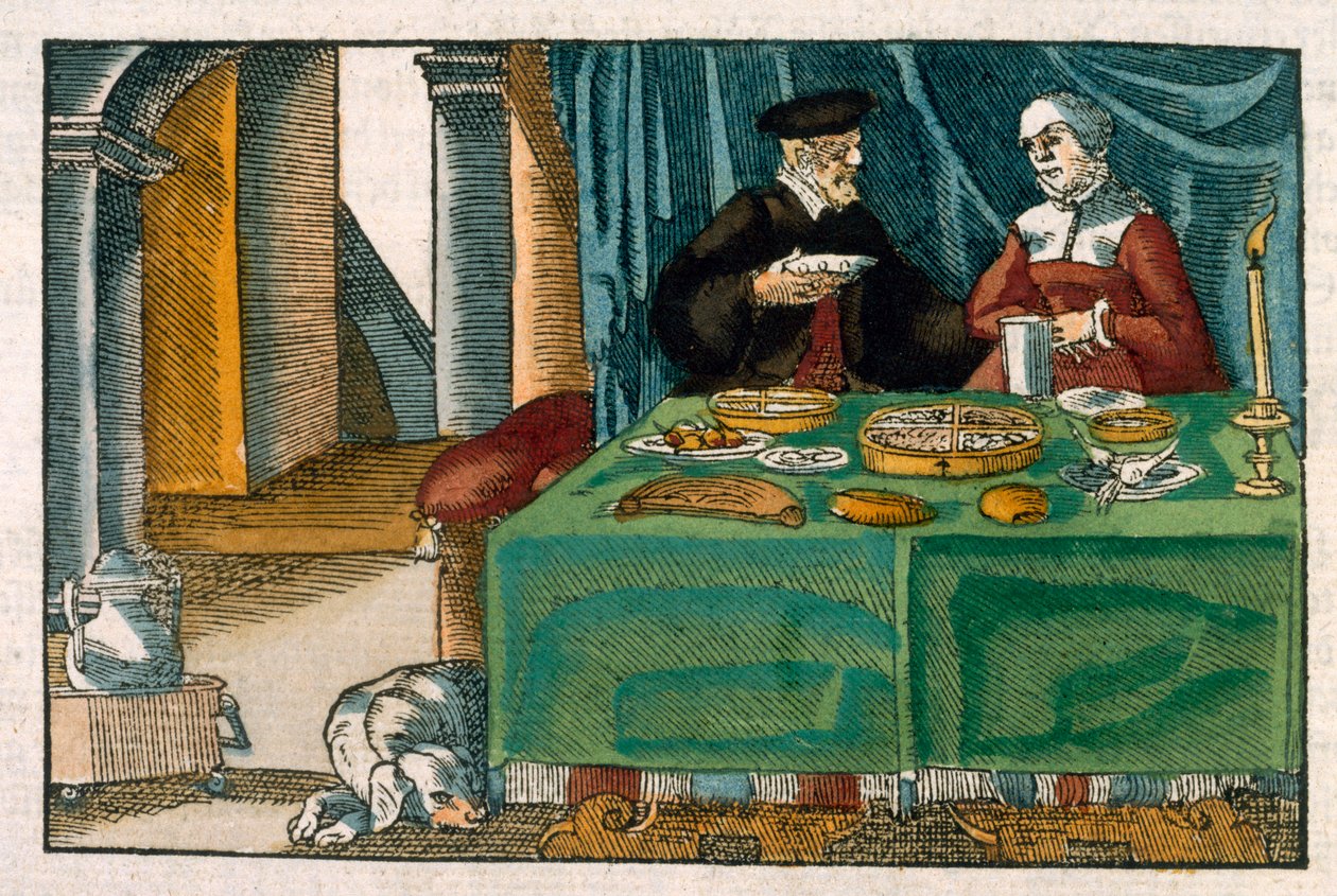 Tavola della cena, da un manoscritto tedesco, c.1650 da German School