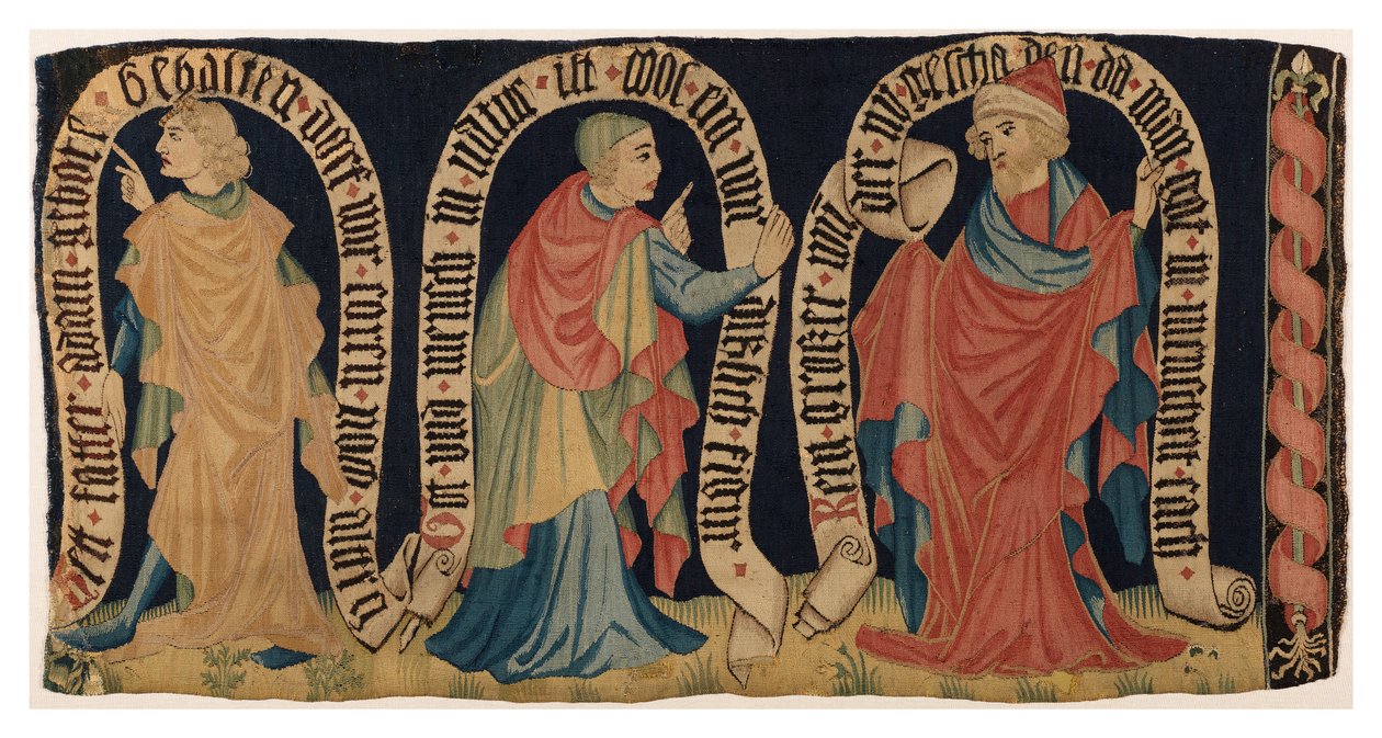 Frammento di arazzo raffigurante Tre Profeti, dalla Franconia da German School