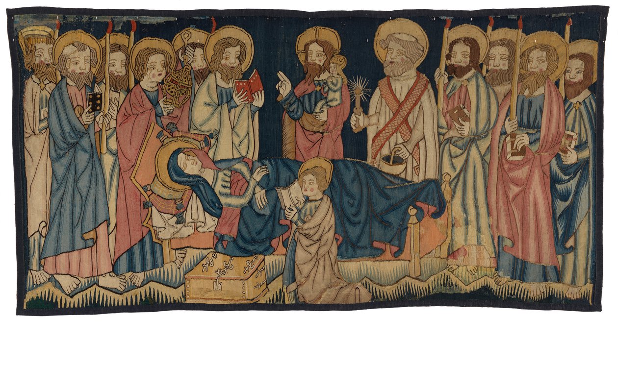 Pannello di arazzo raffigurante la morte della Vergine, dal Medio Reno, possibilmente Treviri da German School
