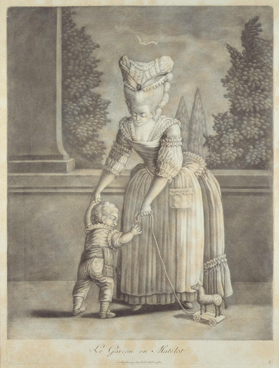 Il ragazzo in abito da marinaio, pubblicato da Johann Jakob Haid (1704-67) Augusta da German School
