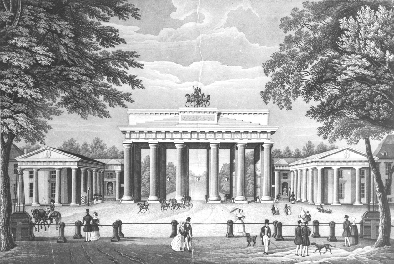 La Porta di Brandeburgo a Berlino, metà XIX secolo da German School
