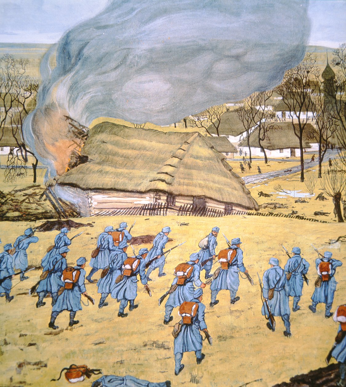 Il Primo Reggimento Landsturm Austro-Ungarico attacca il villaggio serbo di Stady Korciyan, 22 dicembre da German School