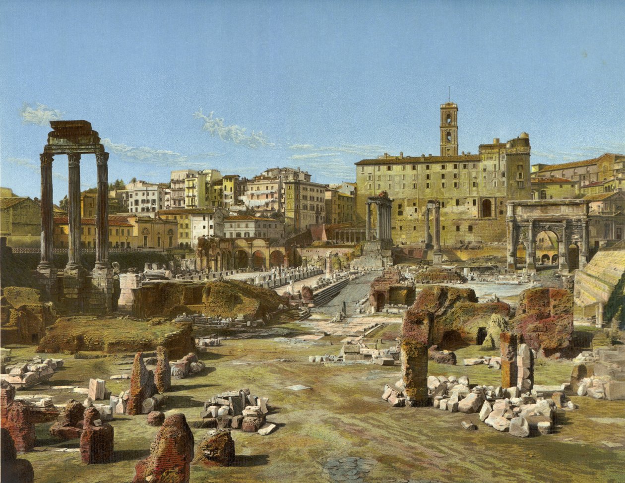 Il Foro, Roma (cromolitografia) da German School