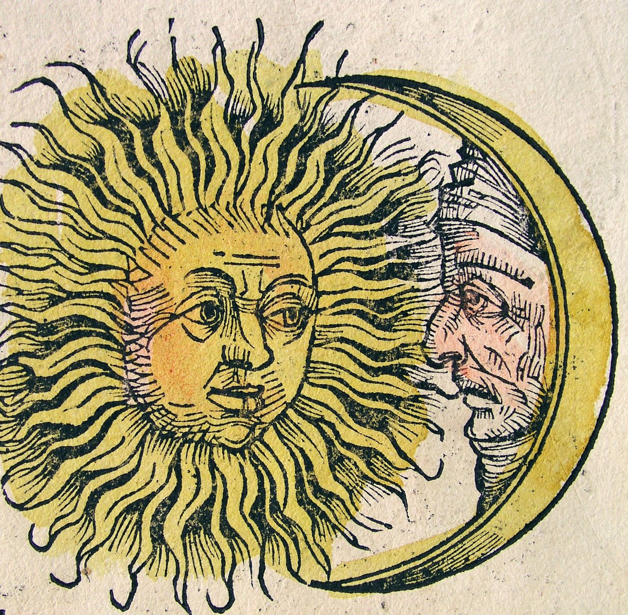 Il Sole e la Luna, pubblicato nella Cronaca di Norimberga, 1493 da German School