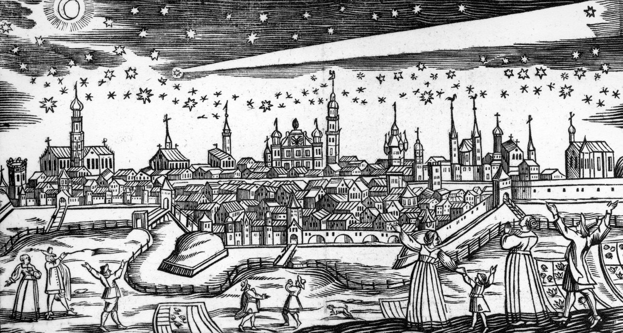 La terribile cometa del 1680 di Bach Abraham da German School