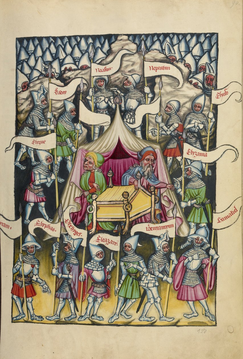 Le dodici tribù di Israele da Weltchronik Ms 33 fol.94, c.1400-10 da German School