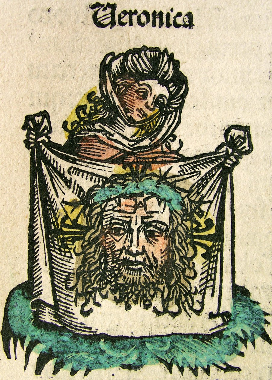 Il velo di Veronica, pubblicato nella Cronaca di Norimberga, 1493 da German School