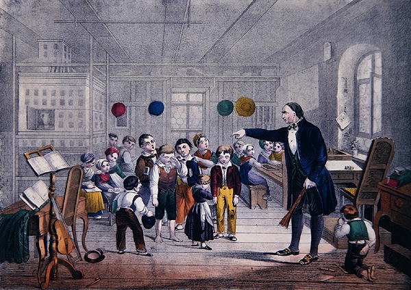Il maestro di scuola del villaggio, c.1850 da German School