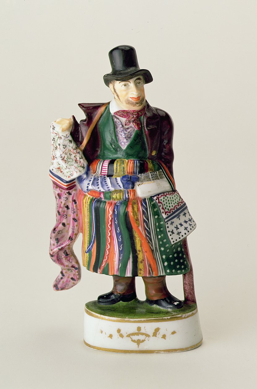Il venditore di fazzoletti, figura di Meissen nello stile di Johann Joachim Kandler (1706-75) da German School