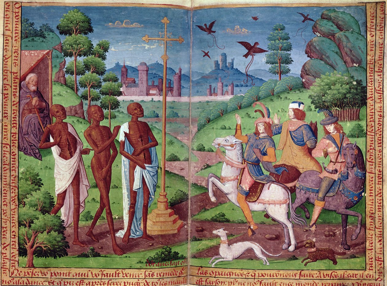 La leggenda dei tre vivi e dei tre morti, dal Libro d