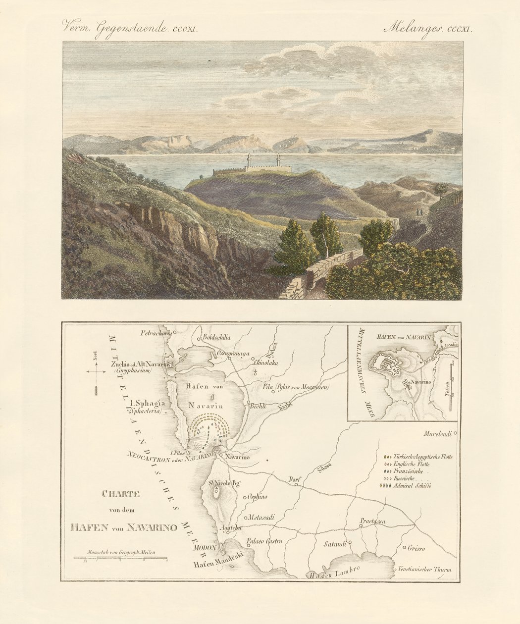Il porto e la città di Navarino da German School