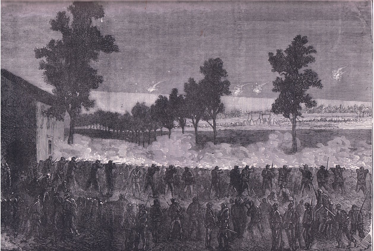La sortita di Cachan, Cassells History of the War between France and Germany pubblicato da Cassell and Company Limited, c.1890 (litografia) da German School
