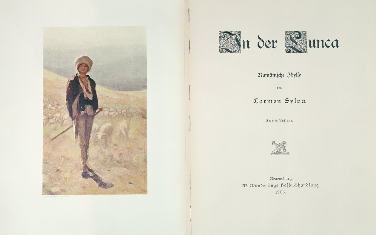 Pagina del titolo del romanzo In der Lunca di Carmen Sylva, pubblicato a Ratisbona nel 1906 da German School