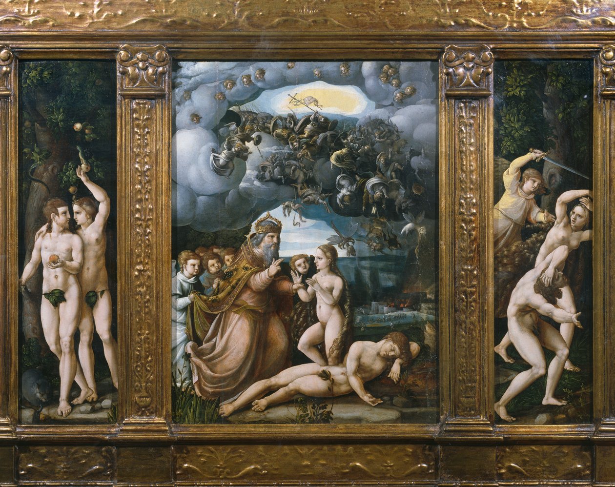 Trittico della Creazione, Adamo ed Eva, Creazione di Eva, Espulsione dal Paradiso da German School