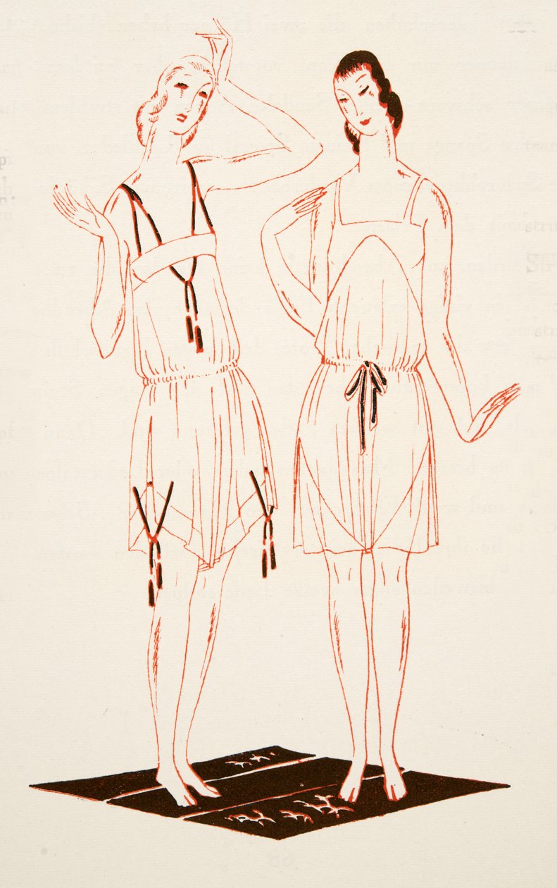 Biancheria intima da Styl, pub.1922 (stampa pochoir) da German School