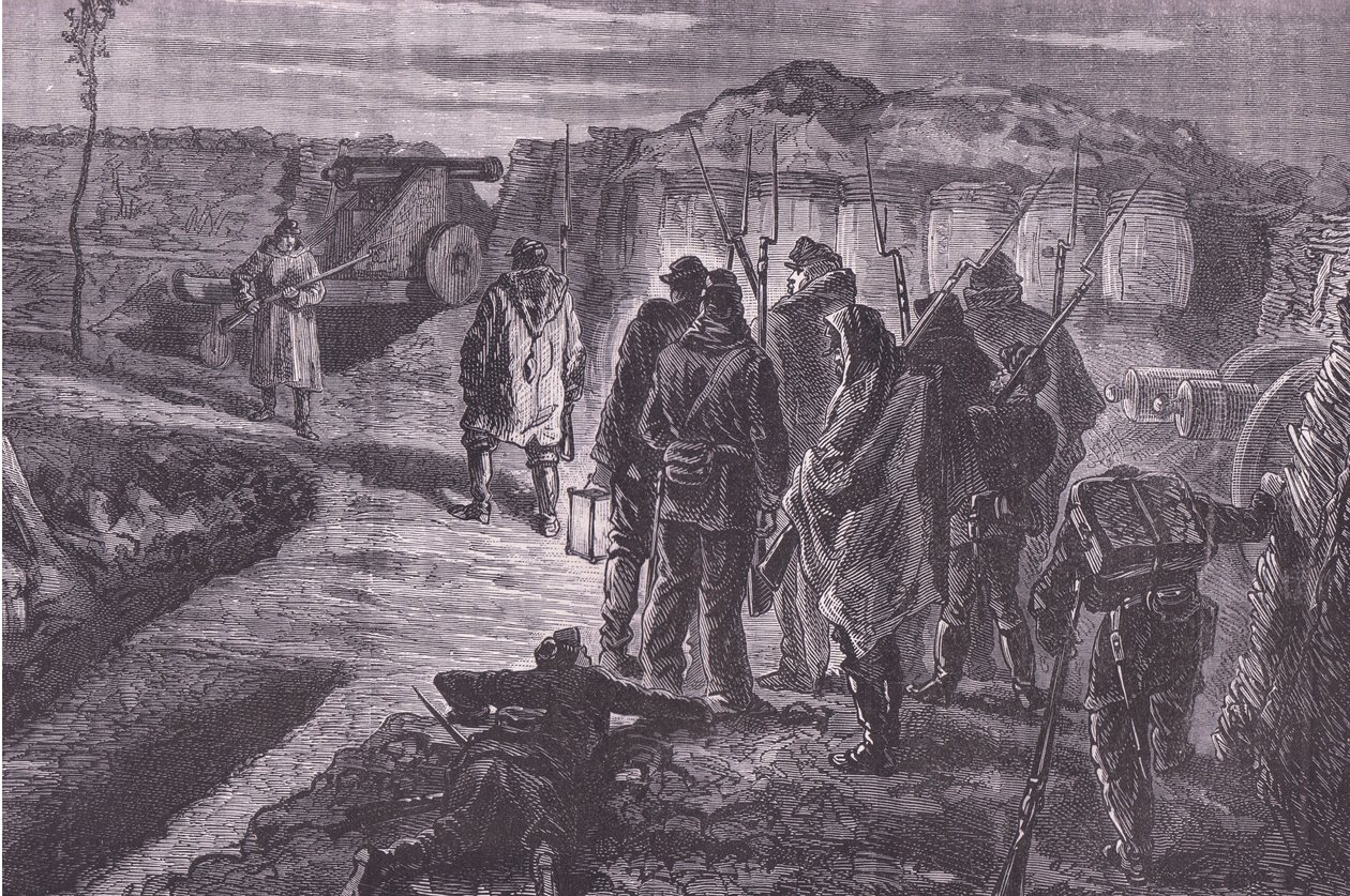 Sulle mura, Cassells History of the War between France and Germany pubblicato da Cassell and Company Limited, c.1890 (litografia) da German School