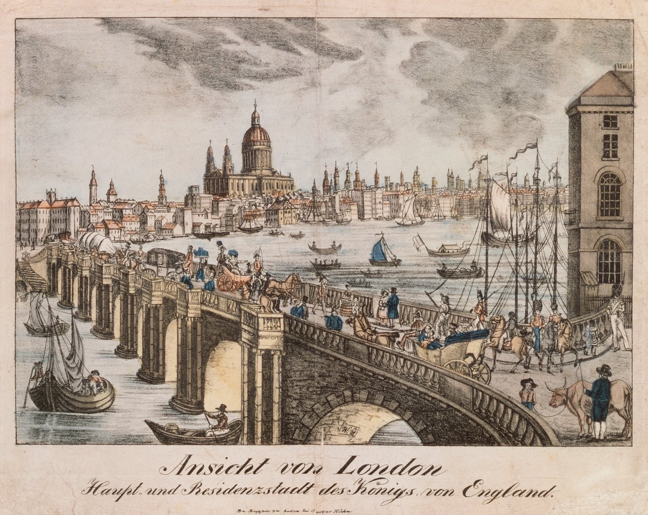 Veduta di Londra, 1830 da German School