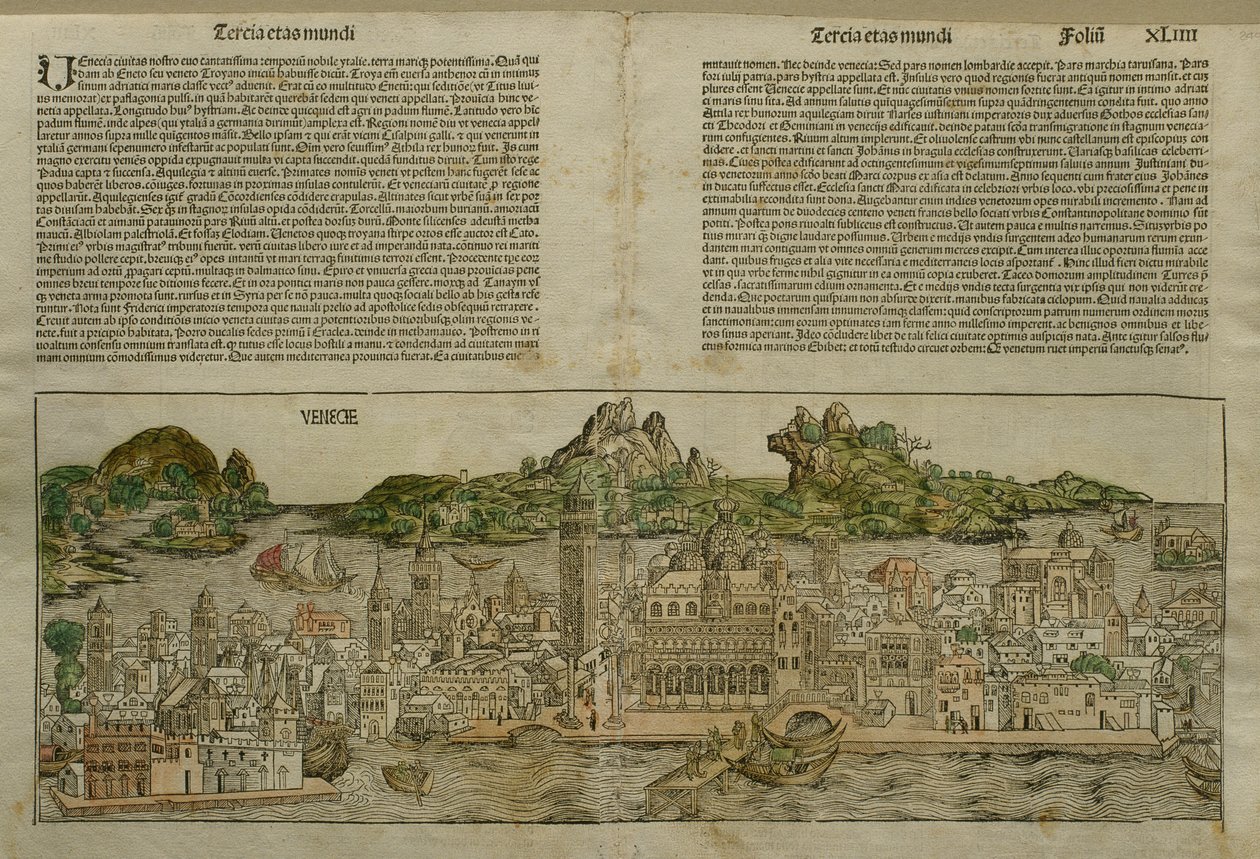 Veduta di Venezia, illustrazione dal Liber Chronicarum di Hartmann Schedel (1440-1514) pubblicata a Norimberga, 1493 da German School