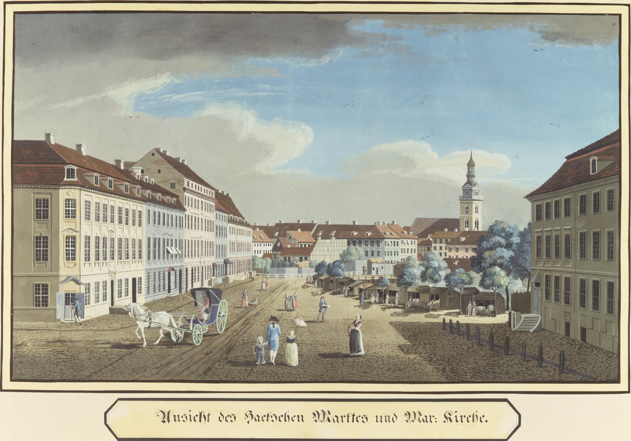 Veduta del Hackescher Markt e della Chiesa di Santa Maria, Berlino da German School