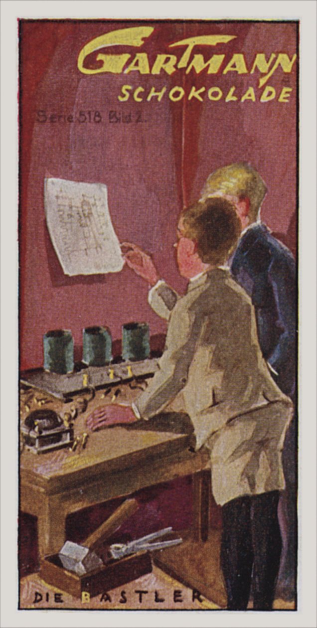 Senza fili (litografia a colori) da German School