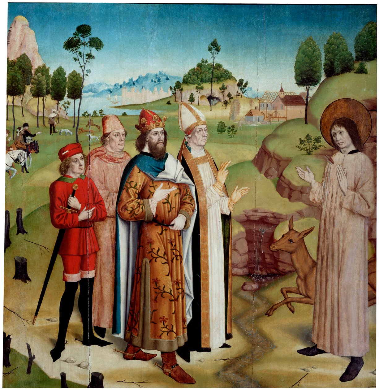 San Gil e il re Wamba alla caccia reale, c1470-1480 da German master.