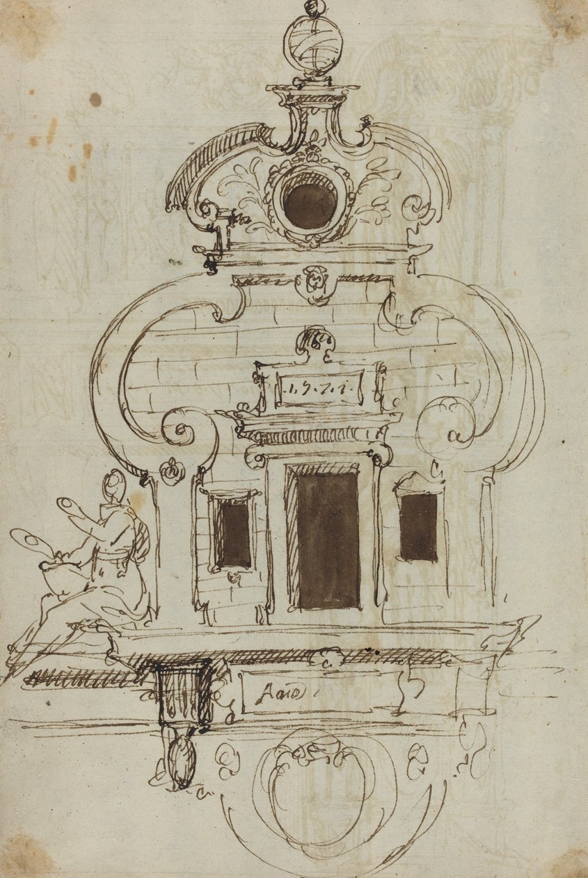Monumento murale con una sfera armillare (verso) da German or Austrian 16th Century