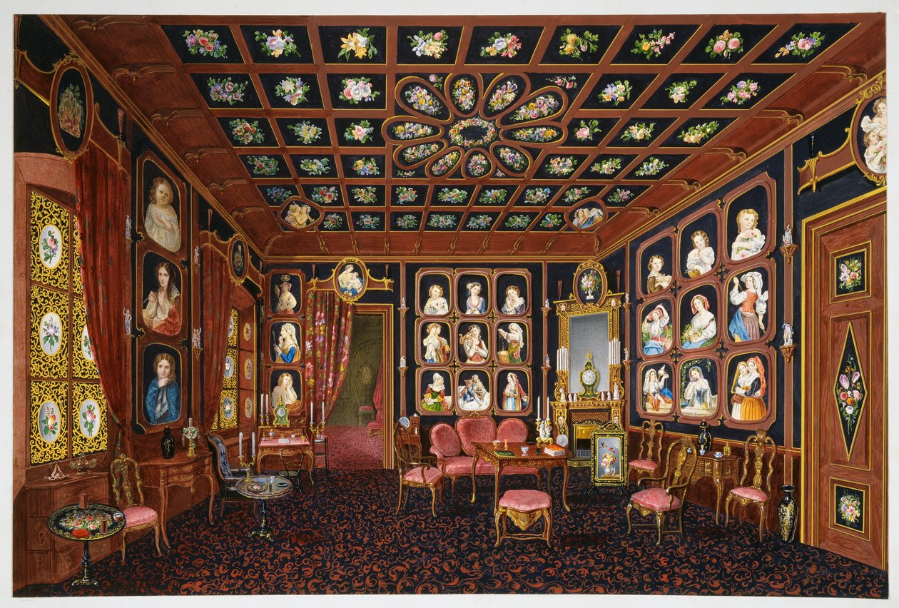 Salone delle conversazioni in Villa Lazarovich, residenza di Massimiliano d