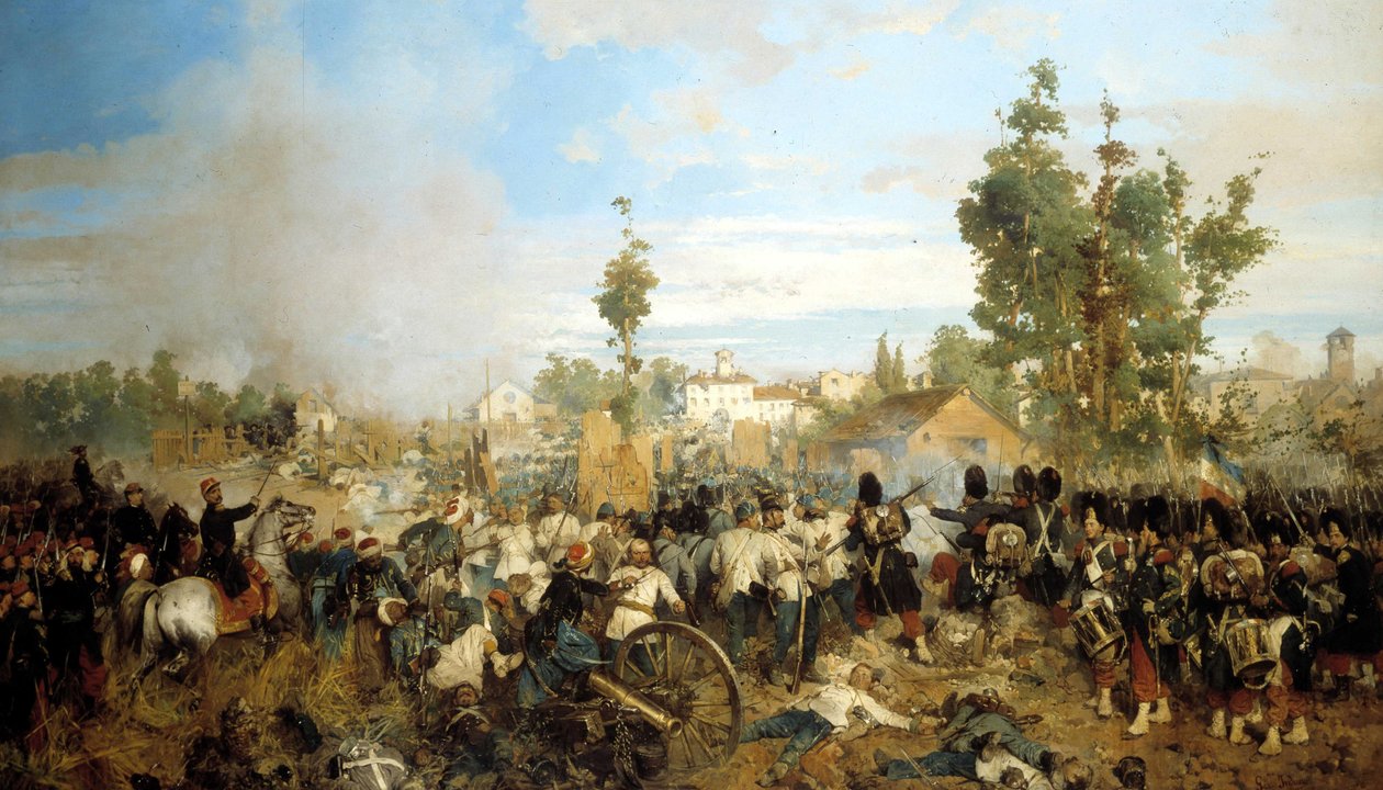 Battaglia di Magenta. Dipinto di Gerolamo (Girolamo) Induno da Gerolamo Induno