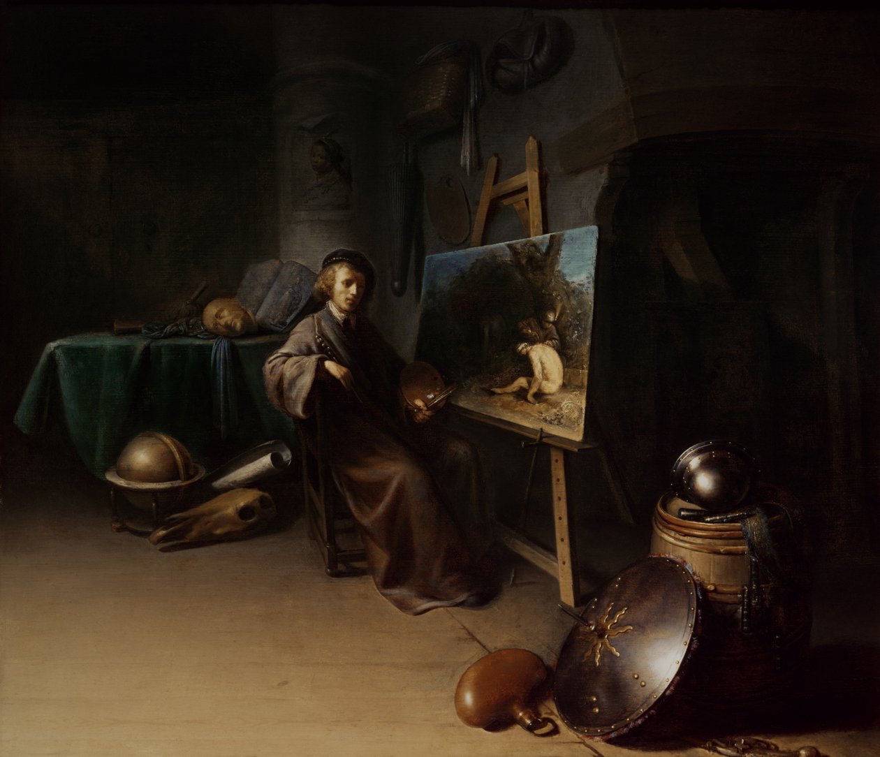 Artista nel suo studio da Gerrit Dou