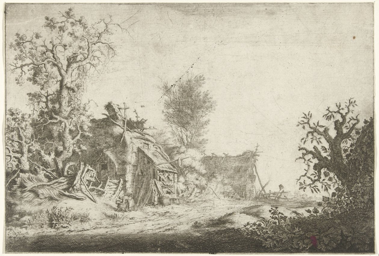 Paesaggio con fattorie in rovina da Gerrit Adriaensz. de Heer