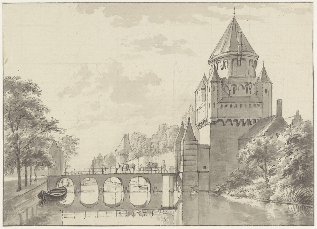 Vista sulla Kleine Houtpoort, Haarlem da Gerrit Adriaenszoon Berckheyde