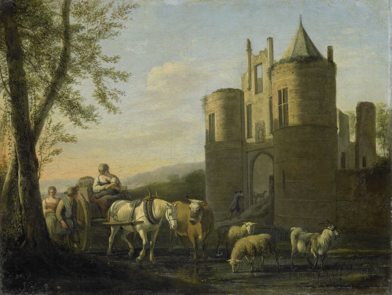 La porta principale del castello di Egmond da Gerrit Berckheyde