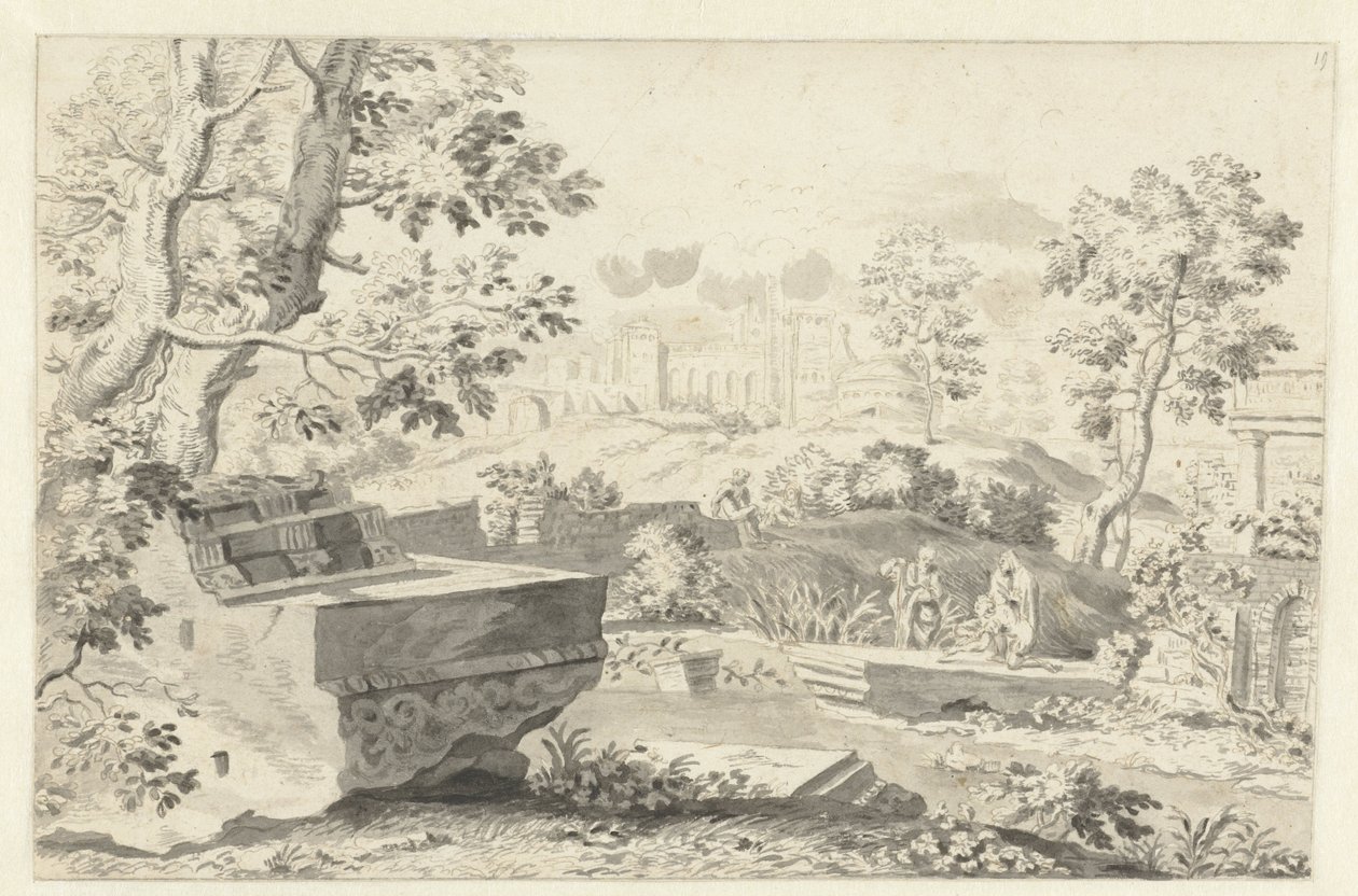 Paesaggio con rovine antiche da Gerrit Grasdorp (possibly)
