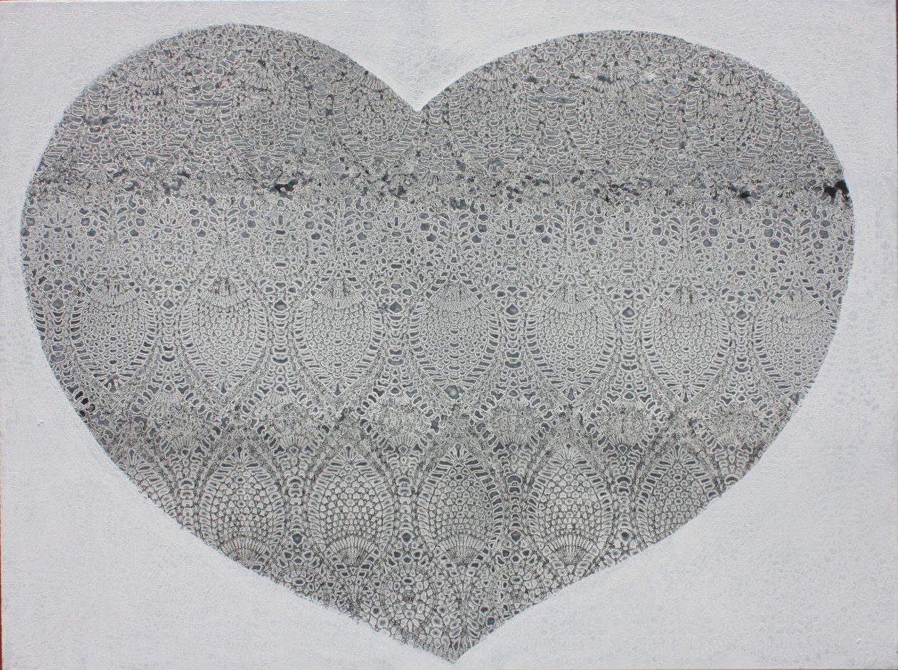 Cuore di neve, 2023 (acrilico su tela) da Gerrit Greve