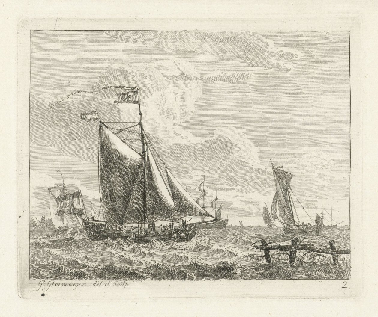 Otto velieri in acque agitate da Gerrit Groenewegen