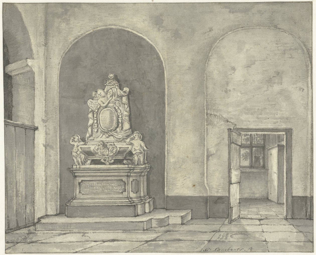 Monumento funebre di Balth. Fredericus von Stosch nella chiesa di San Giovanni a Utrecht da Gerrit Lamberts