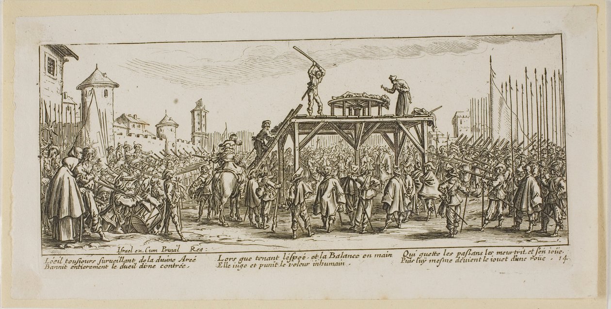 La ruota, tavola quattordici da Le grandi miserie della guerra da Gerrit Lucasz van Schagen