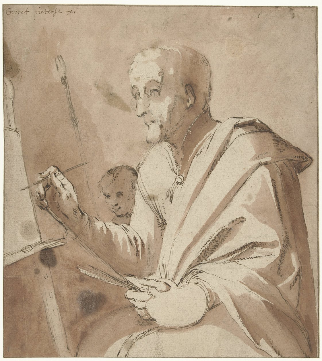 Pittore davanti al suo cavalletto da Gerrit Pietersz. Sweelink